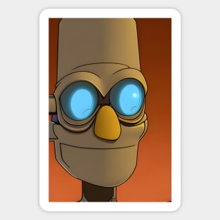 Funny smiling robot Sticker